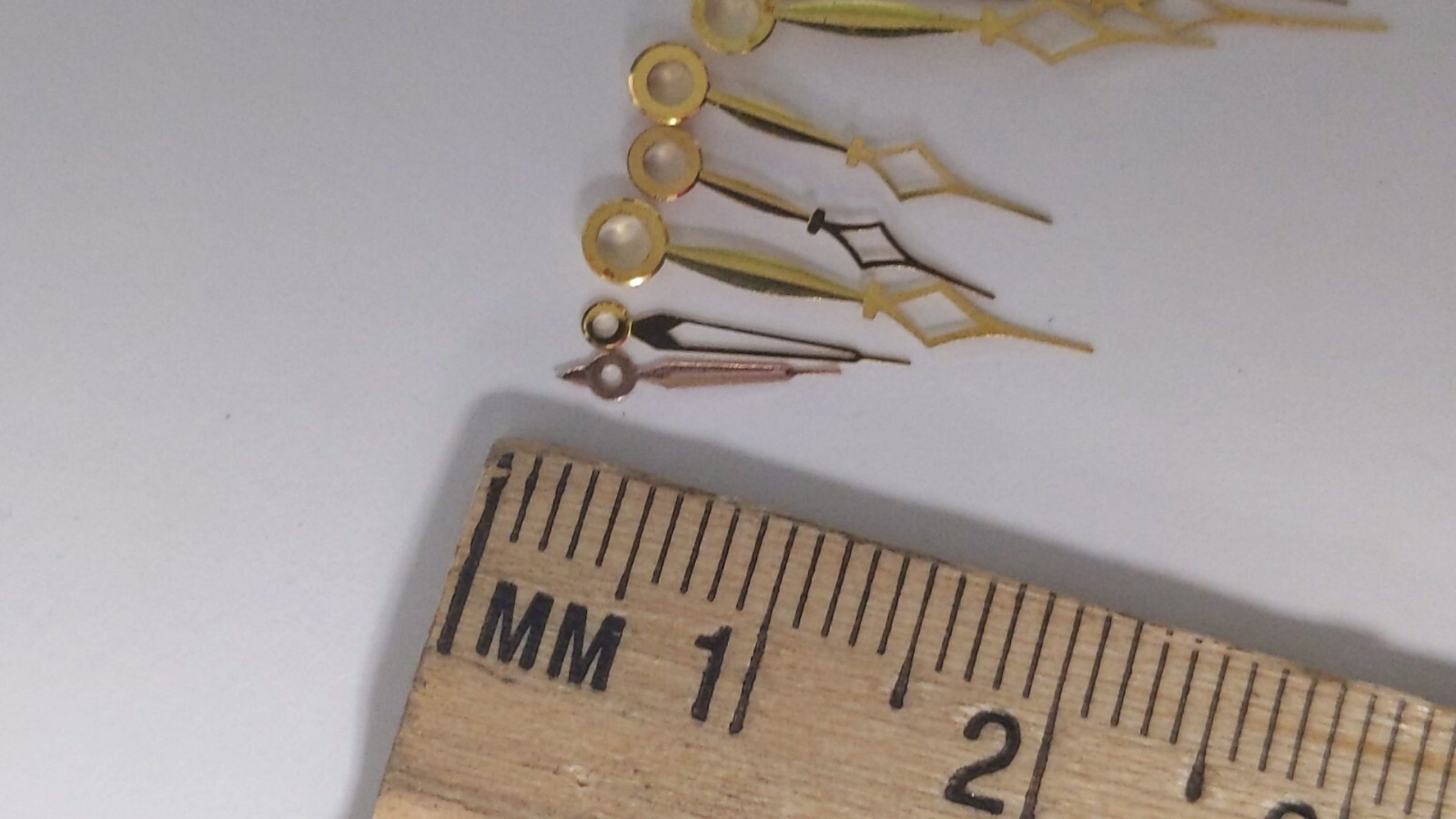 set of 10 diamond yellow watch hands. pocket watch hands variety assortment
