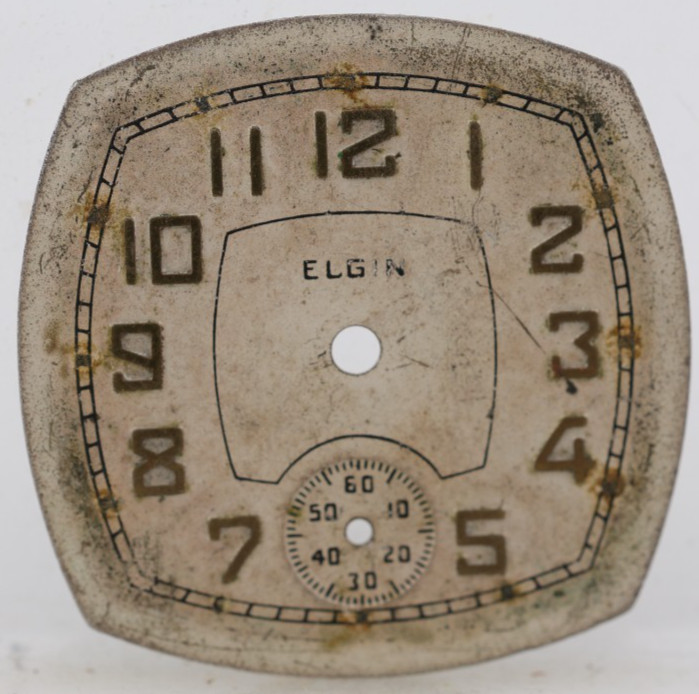 ELGIN TRENCH ART DECO TANK METAL WRIST WATCH DIAL 25.82×25.76mm (OD)
