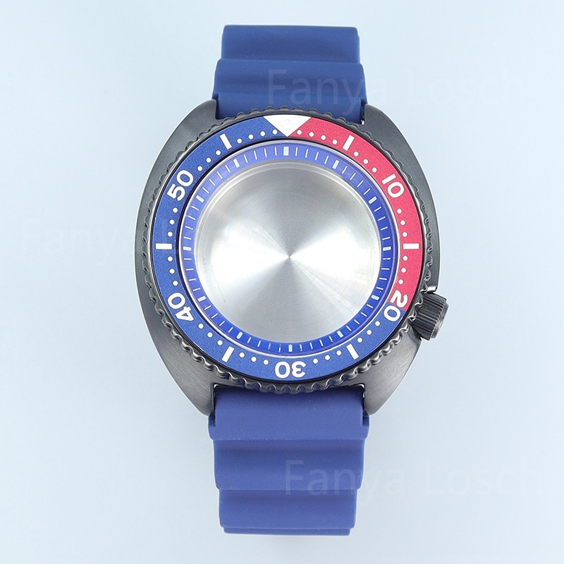 45mm Modify Seiko Skx009 Mod Watch Case+Blue Strap 10ATM For Seiko NH34 35 36 38