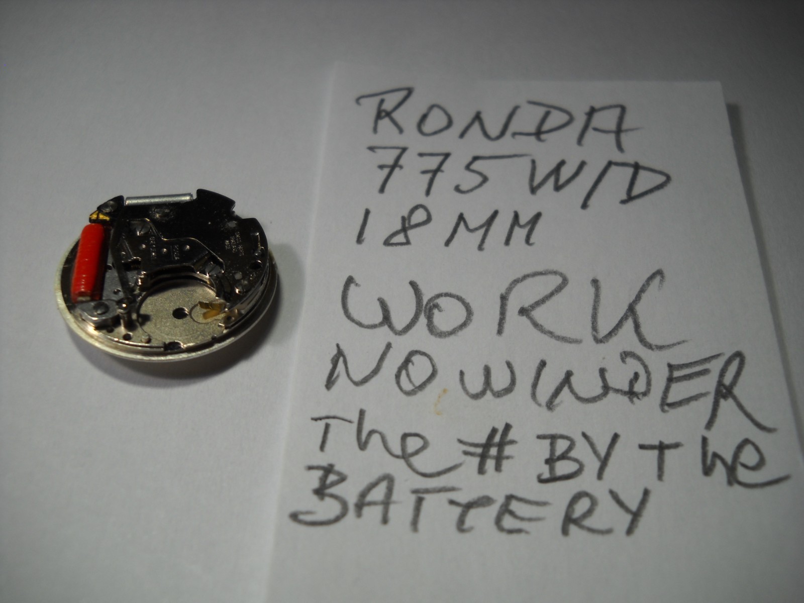 1081L Ronda quartz wristwatch movement # 775 working fine 1 jewel 3 hands