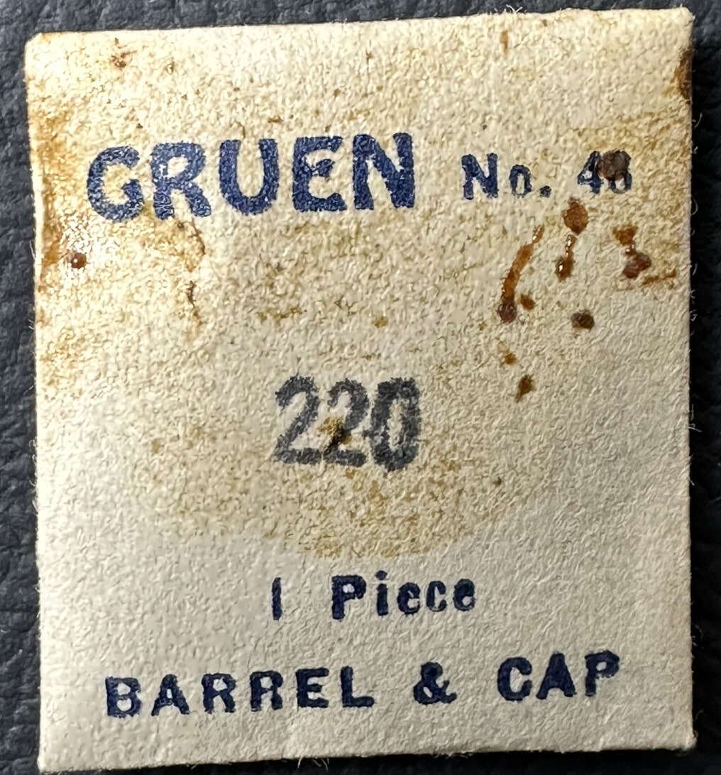 GENUINE GRUEN EB182 CAL220 BARREL AND CAP JEWELER WATCH REPAIR PART NOS WP6