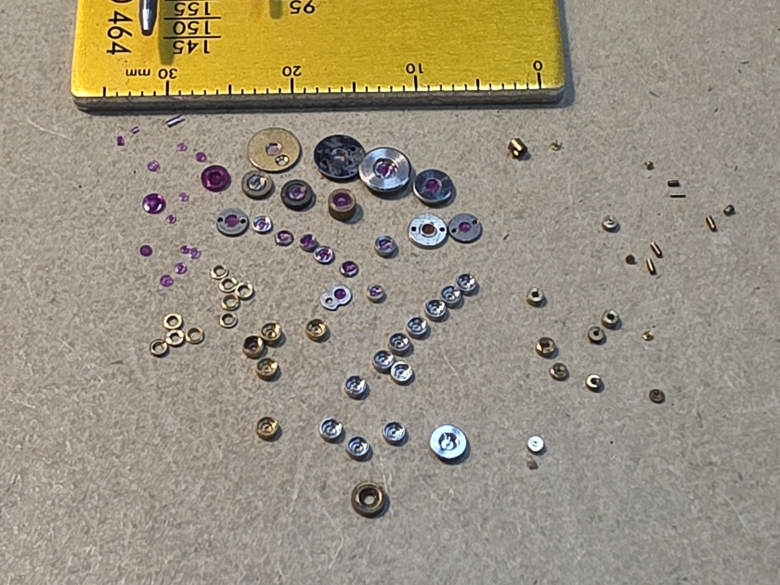 Lot Of 80 Mixed Pocket Watch/Wristwatch Jewel Parts-Jewel Settings, Unset Jewels