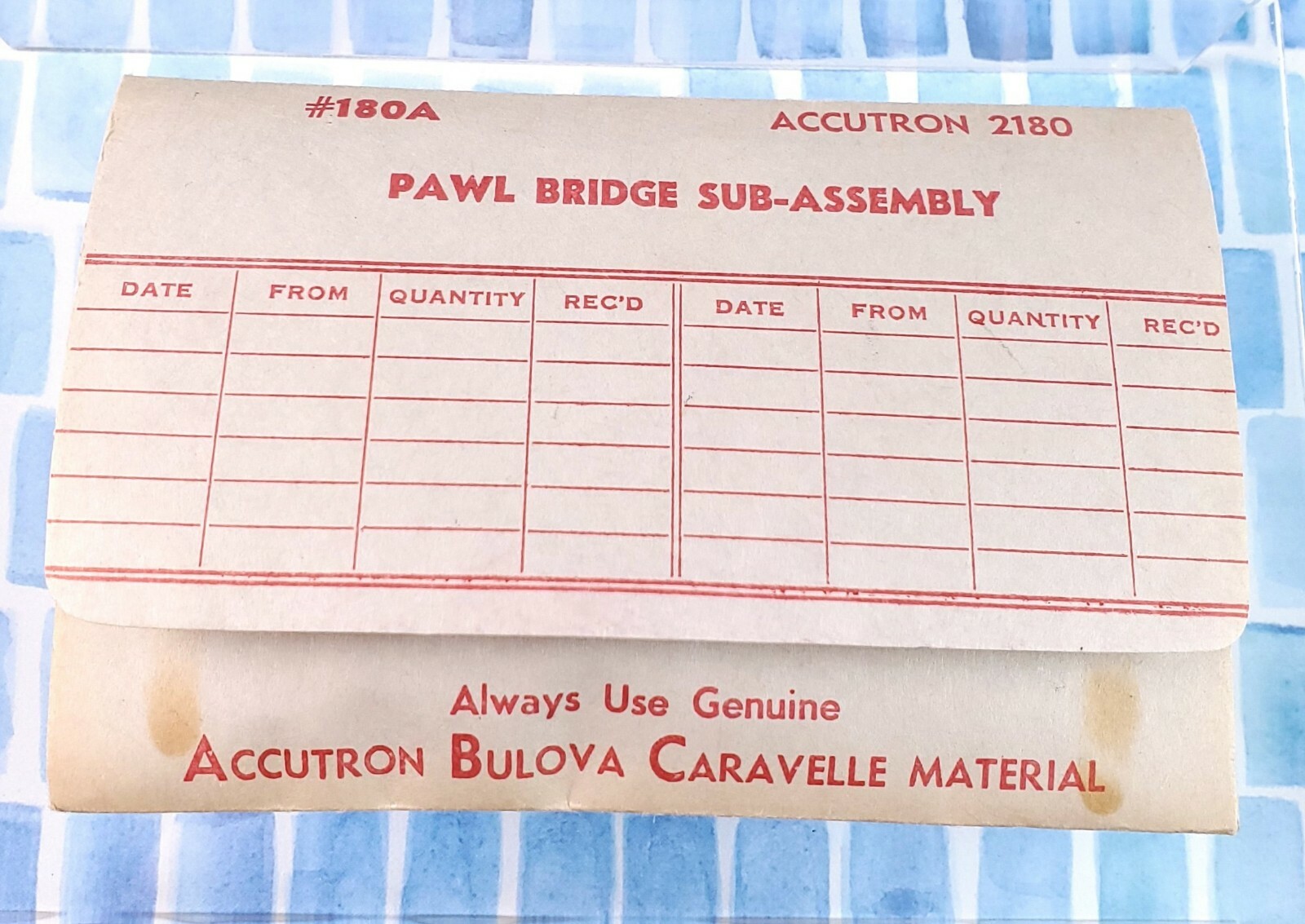 Vintage NOS Accutron Pawl Bridge Sub Assembly 2180 #180A 218