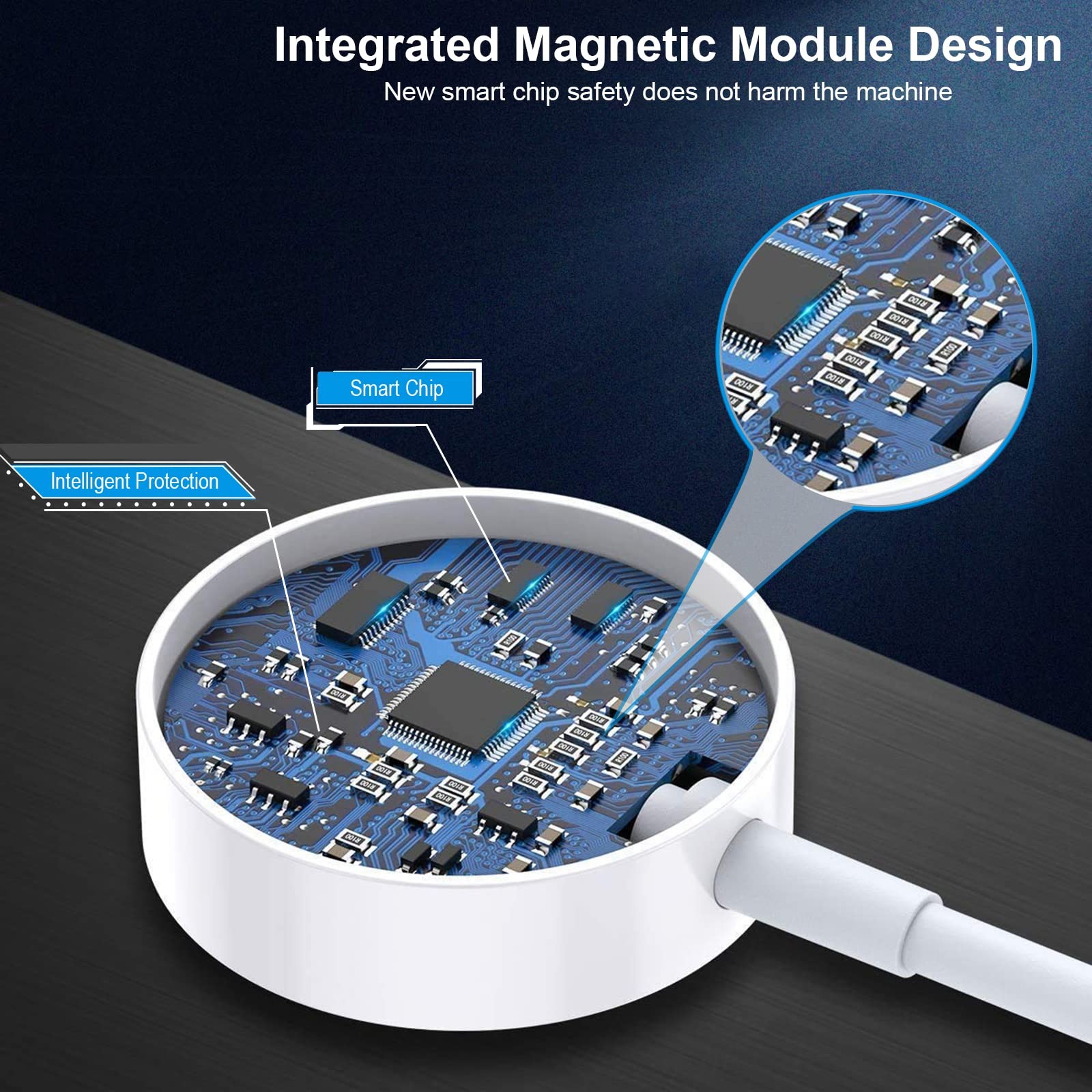 [Apple Certified] 2 in 1 iPhone and Watch Charger 6.6 FT Magnetic iWatch Char…