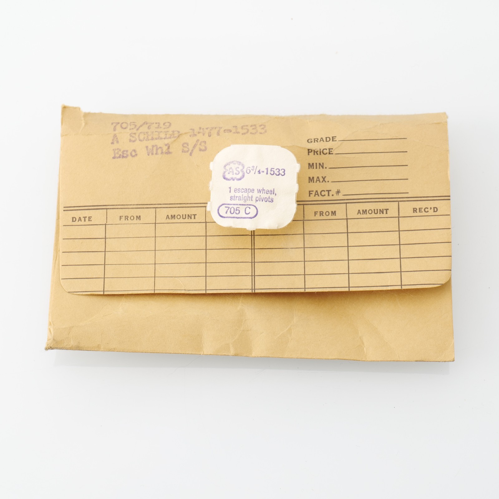 A. Schild – AS 1477-1533 Escape Wheel Watch Part New Old Stock Bestfit 705/719