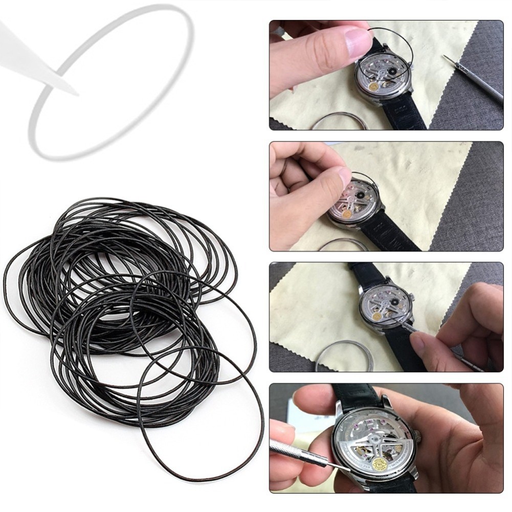 200pcs 0.5&0.6mm Waterproof Watch O-Ring Rubber Gasket Assortment For Watchmaker