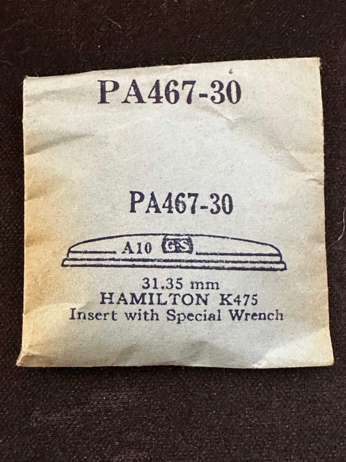 GS PA467-30 Watch Crystal 31.35 mm for HAMILTON Wrist Case K475 – New