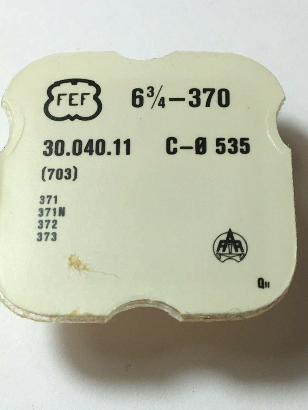 FEF Cal 370 371 371N 372 373 Part 703 Escape Wheel Pivoted For Lower End Piece