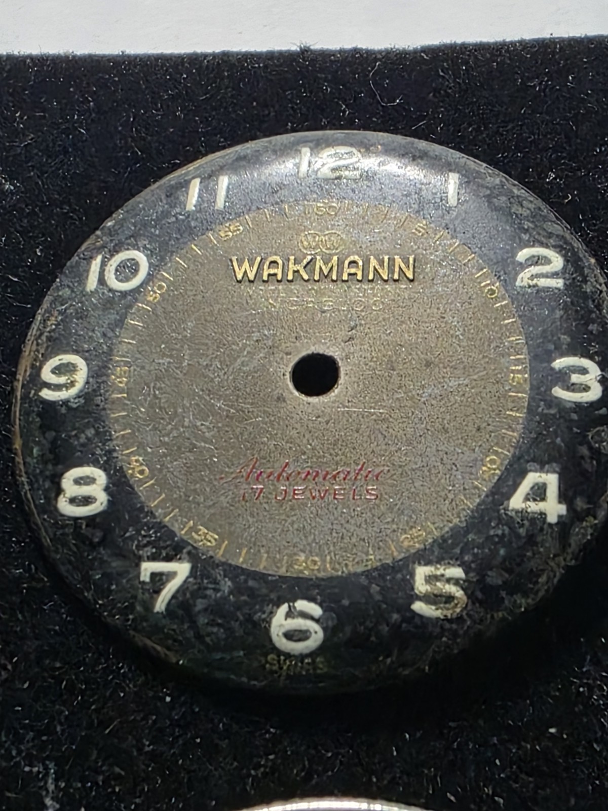 Vtg Wakmann water resistant swiss Watch Dial 25.60mm (V21)
