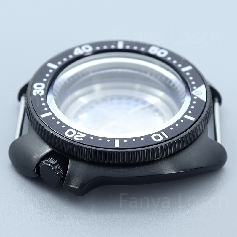 44mm Black Watch Case Dive Modify Willard 6105 Mod Sapphire For Seiko NH34 35 36