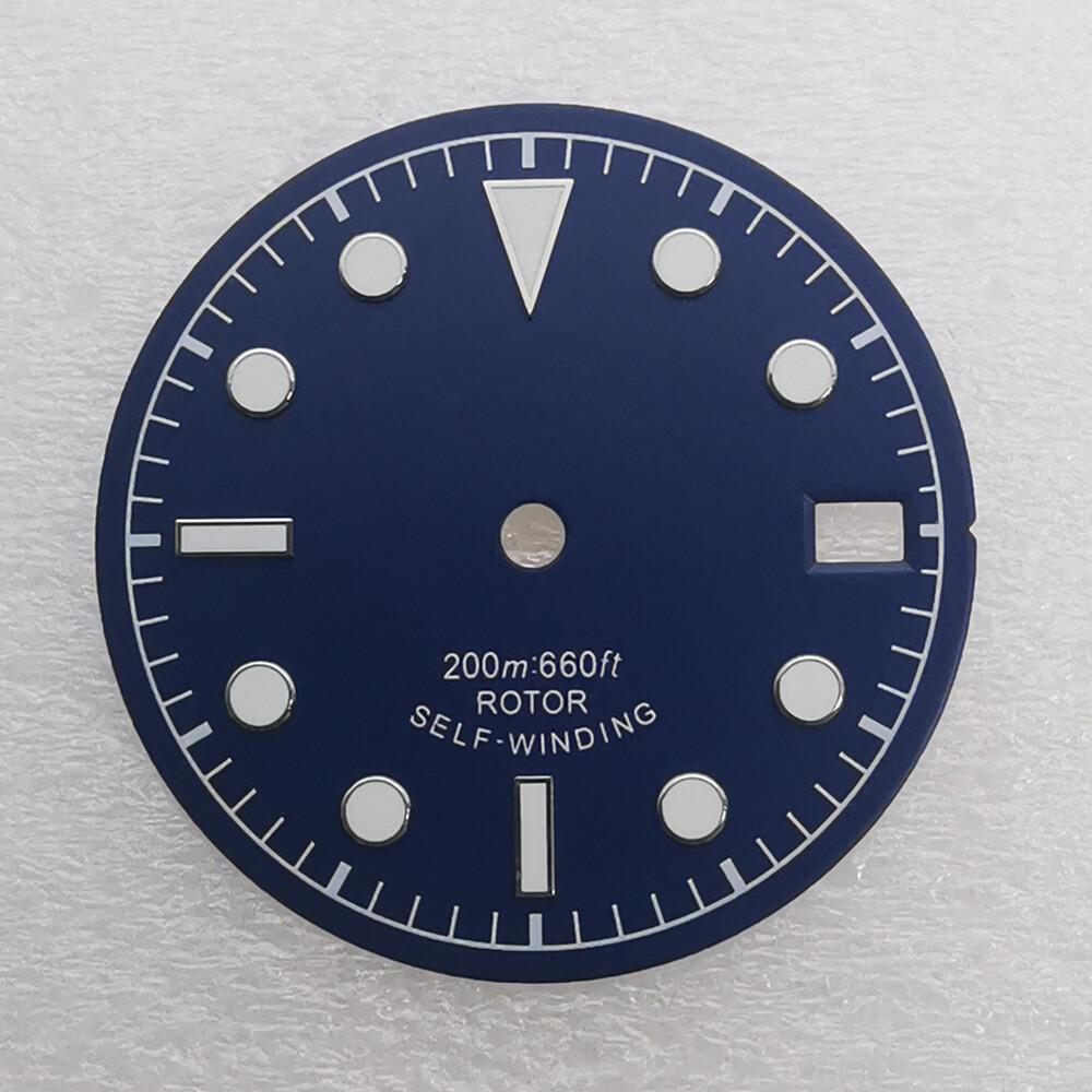 28.5mm luminous black blue green white sterile watch dial fit NH35 movement