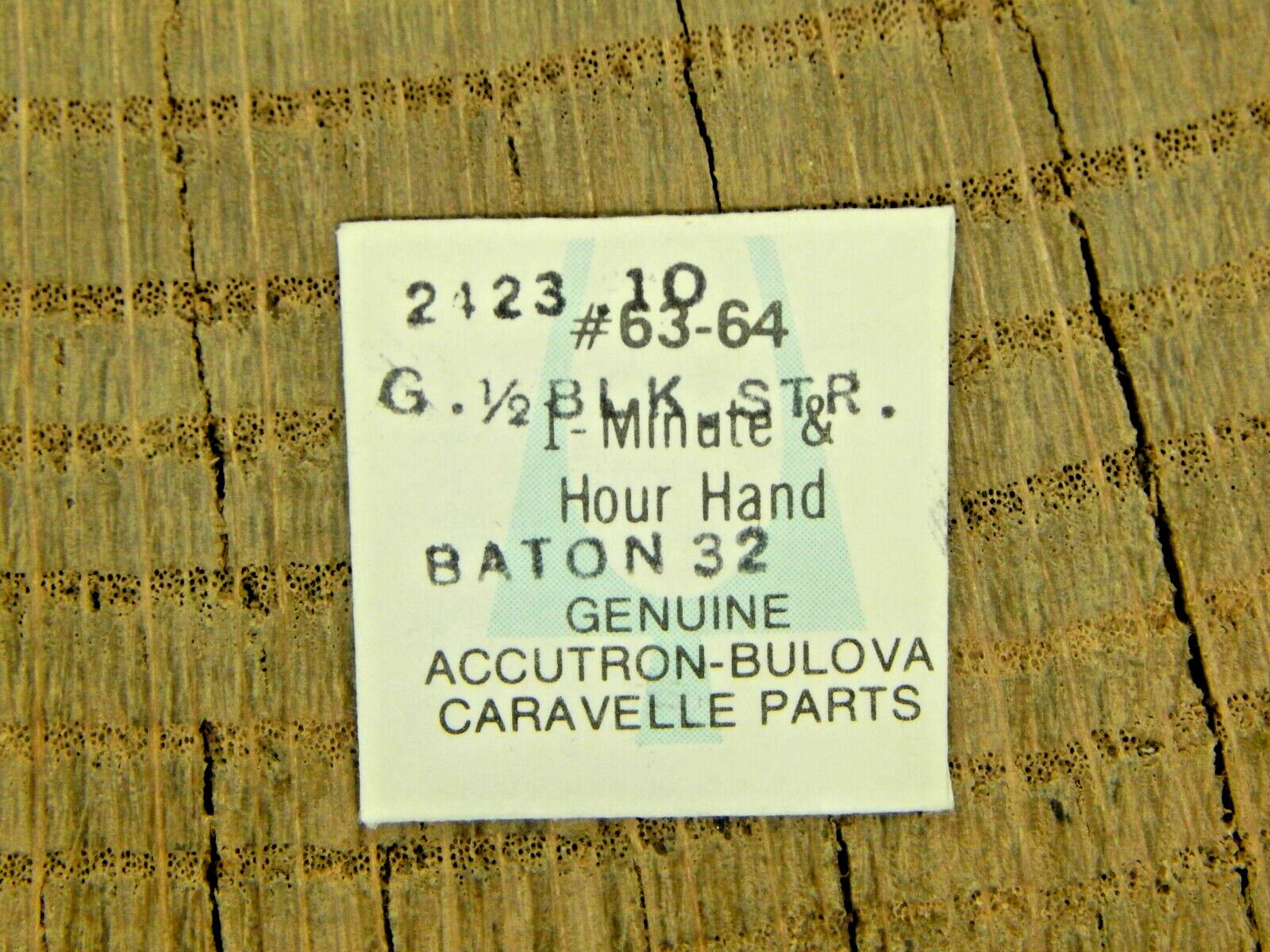 Genuine Bulova 2423.10 G 1/2 BLK STRIPE BAT 32 Set of Hands 63-64 Watch Part NOS