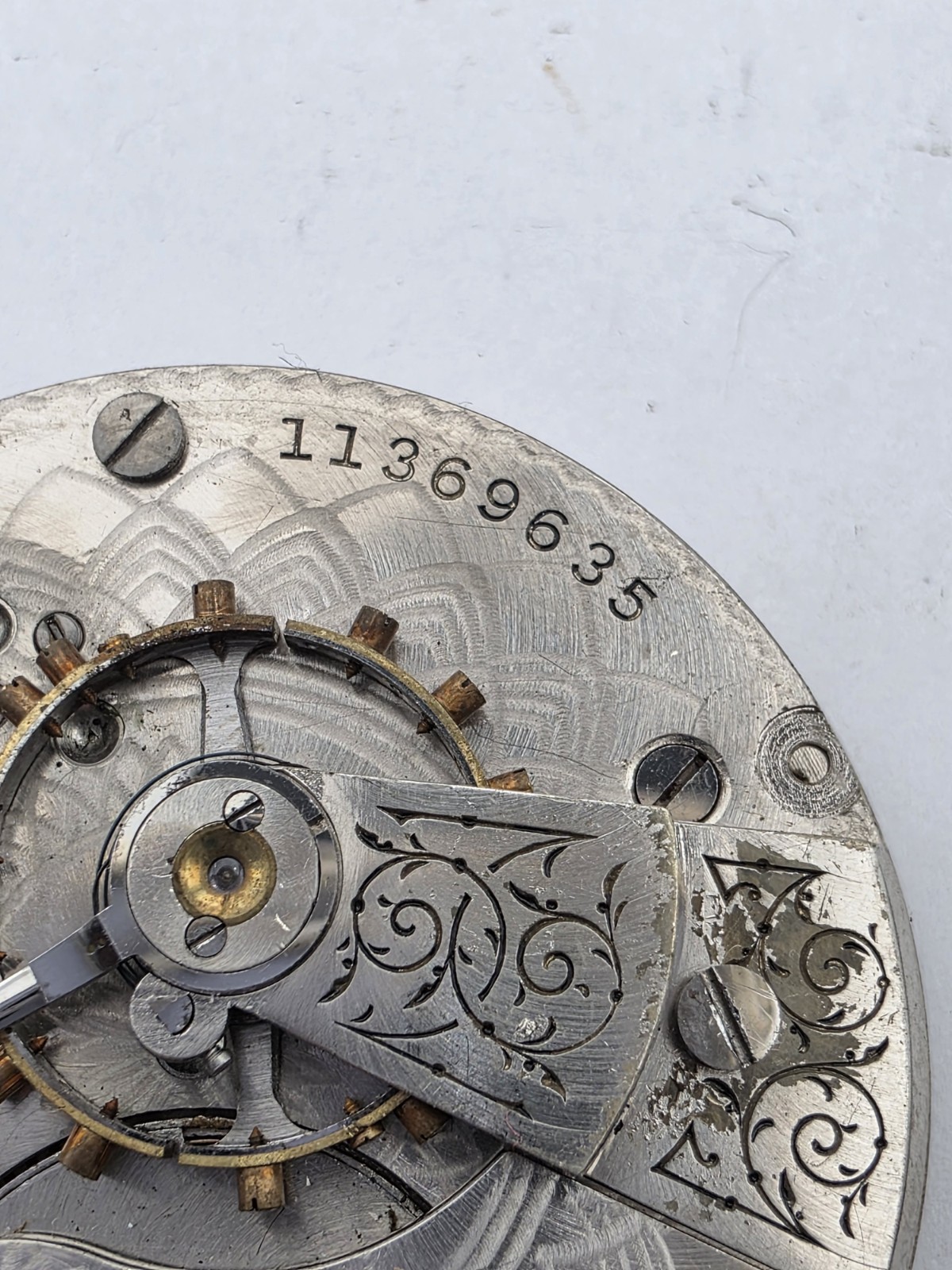 Vintage Elgin 18 Size Pocket Watch Movement 45mm Safety Pinion 1136 Lot 412