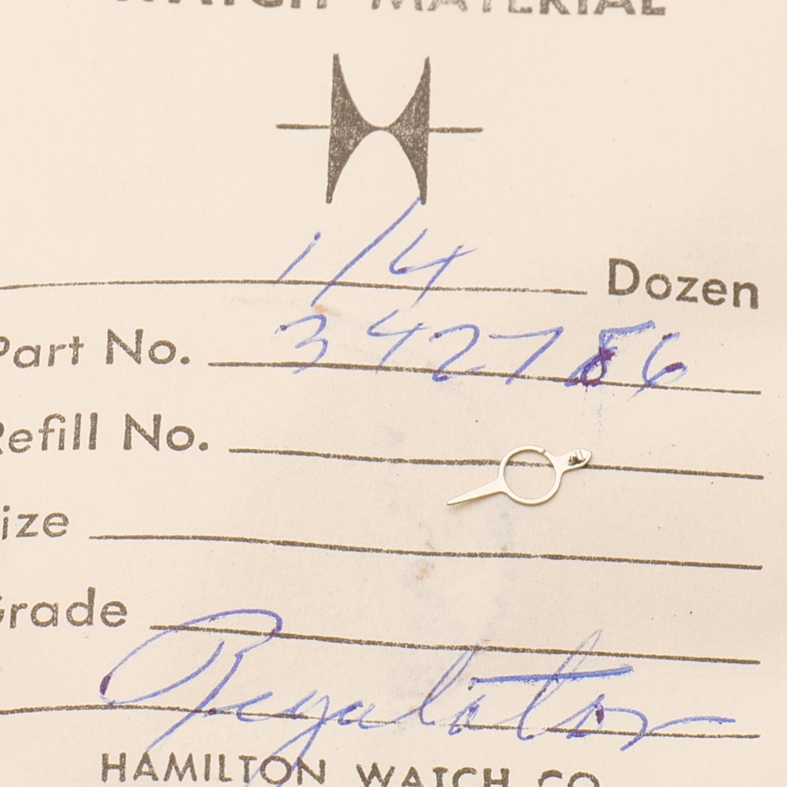 Hamilton 342786 Watch Regulator Part New Old Stock Fits Grades 678 (G18D13)
