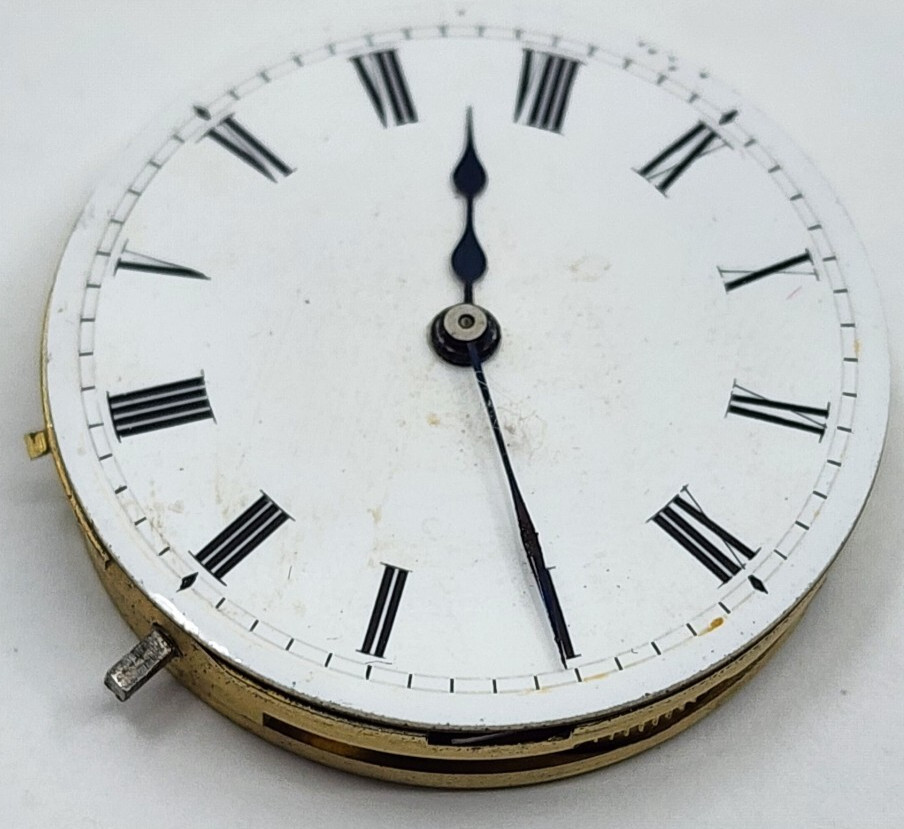 Antique English Or Swiss Pocket Watch Movement & Dial 32mm