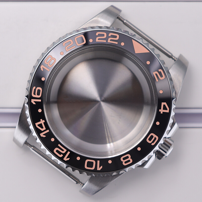 Luxury men 40mm GMT nh35 watch cases 2824 Cyclops Sapphire Glass Ceramic Bezel