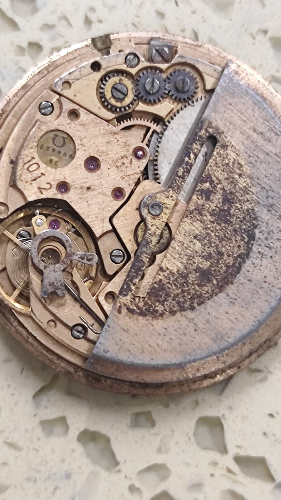 Vintage Omega 1012 movment Not Working parts fit for omega 1010/1020 for parts