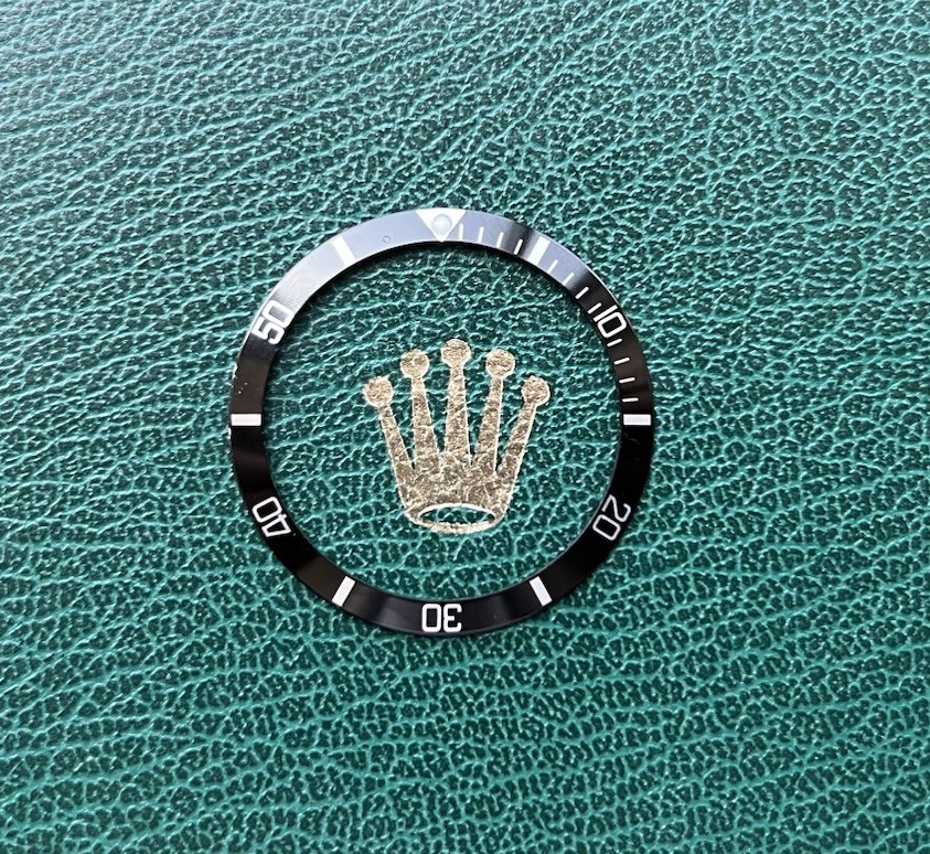 Genuine Rolex Submariner 5512 5513 1680 1665 Pointed 4 Black Bezel Insert #1449