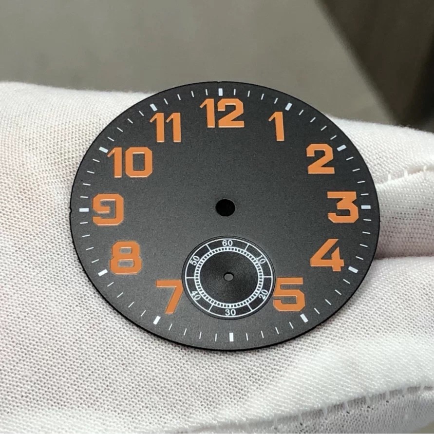 41mm Black Orange Watch Dial for ETA6498 ST3621