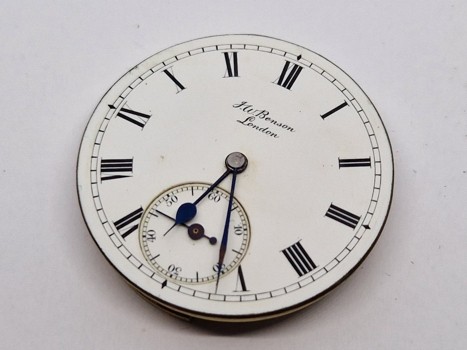 Antique J W Benson pocket watch movement London Queen