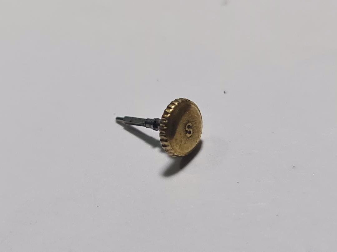 GENUINE SET CROWN STEM SEIKO SUPER NIVAFLEX S10180 SQUARE SEIKOSHA 14K GOLDFILL