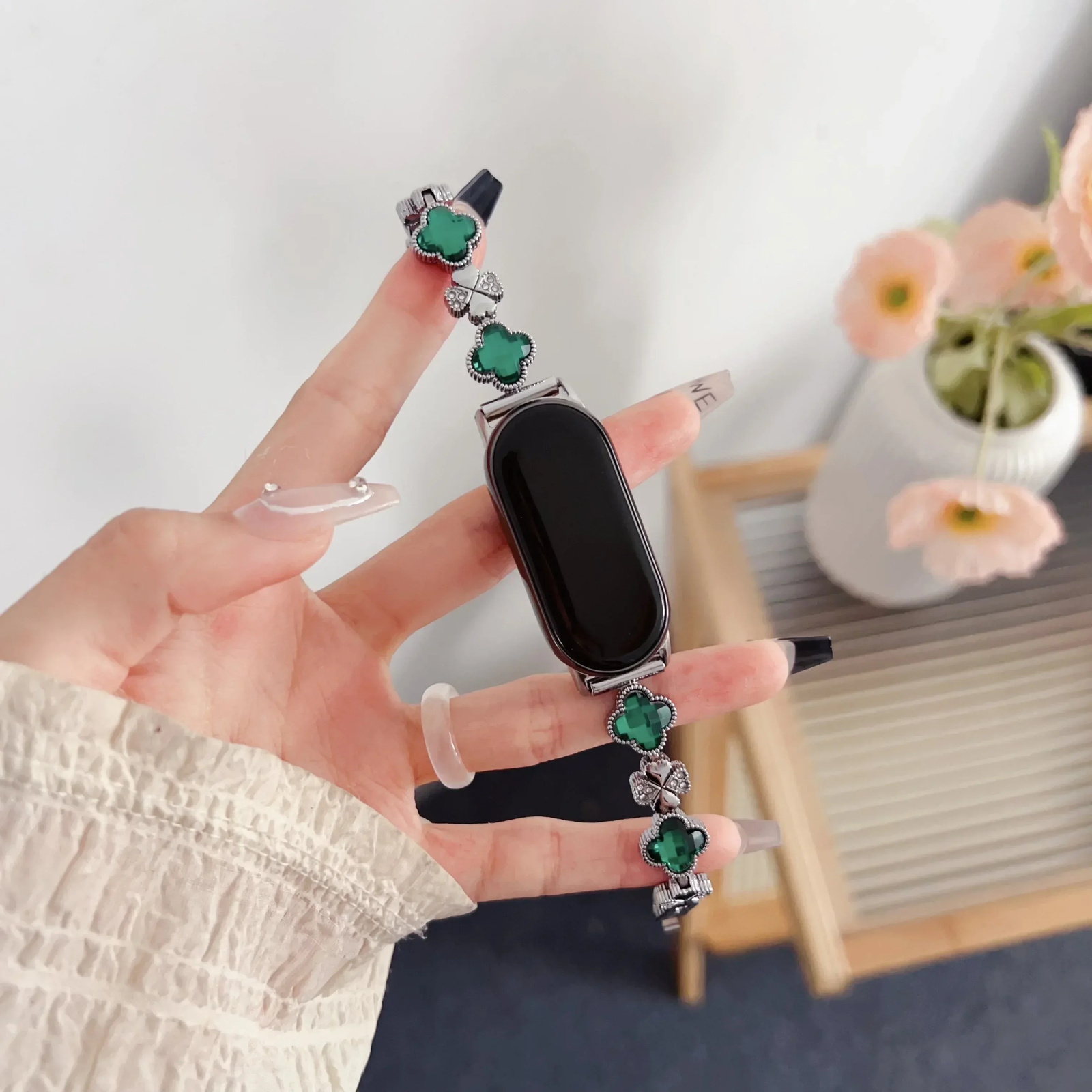 Gem Clover Diamond Metal Bracelet For Xiaomi Mi9 9 8 Pro Band Strap Replacement