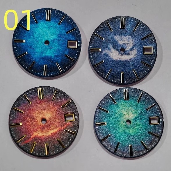 28.5mm Gradient Watch Dial No Luminous Date for Nh34 NH35 NH36 Movement