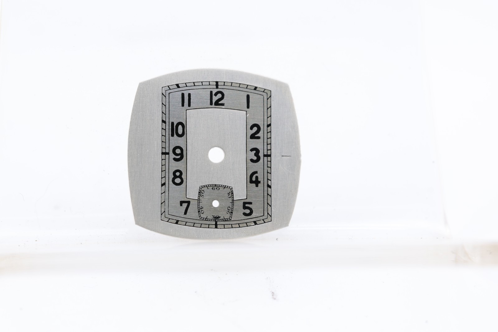 NOS ART DECO TRENCH SILVER WRIST WATCH DIAL 22.09×21.77mm (HL)