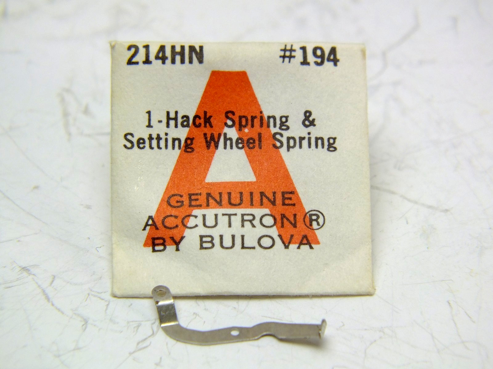 Bulova ACCUTRON 214 Watch Part #194HN Hack Spring & Setting Wheel Spring – NOS