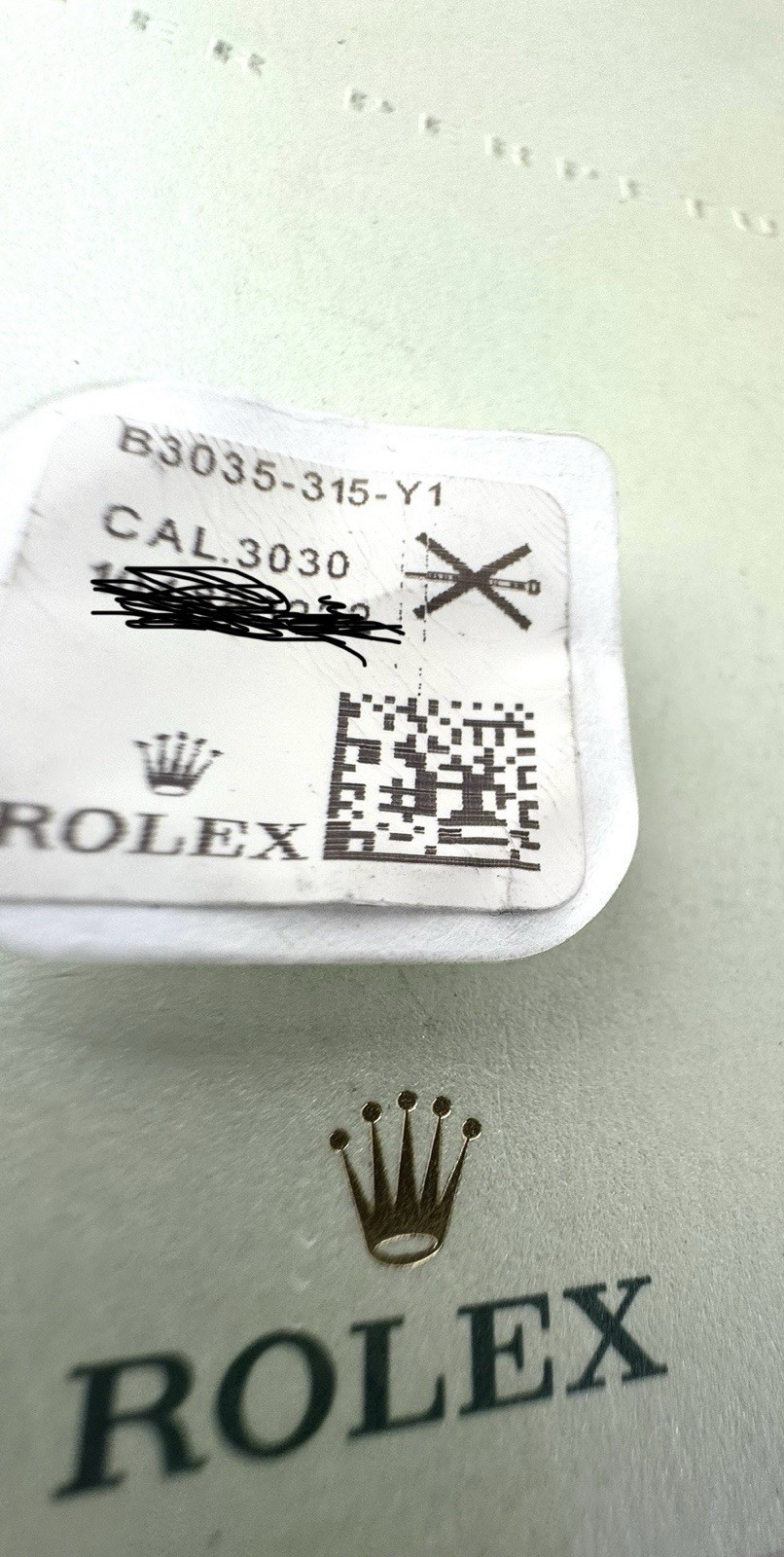 Rolex Watch BARREL COMPLETE W/ MAINSPRING REF B3035-315-Y1 PACKAGING SWISS MADE