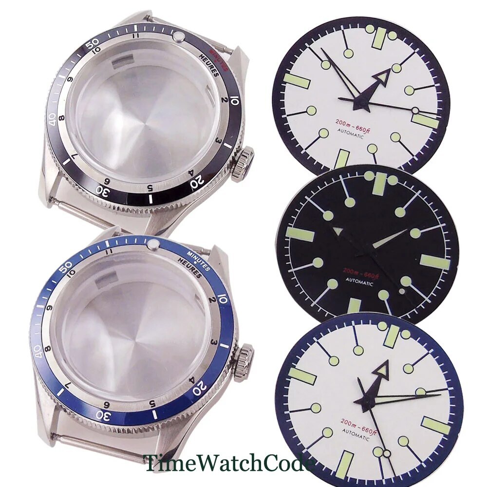 Diving Watch Case for NH35 ETA2824 PT5000 20ATM Double Bow Sapphire Crystal 40mm
