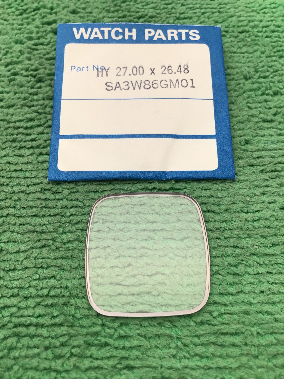 Seiko Watch Crystal SA3W86GM01, HY 27.00 x 26.48, NOS