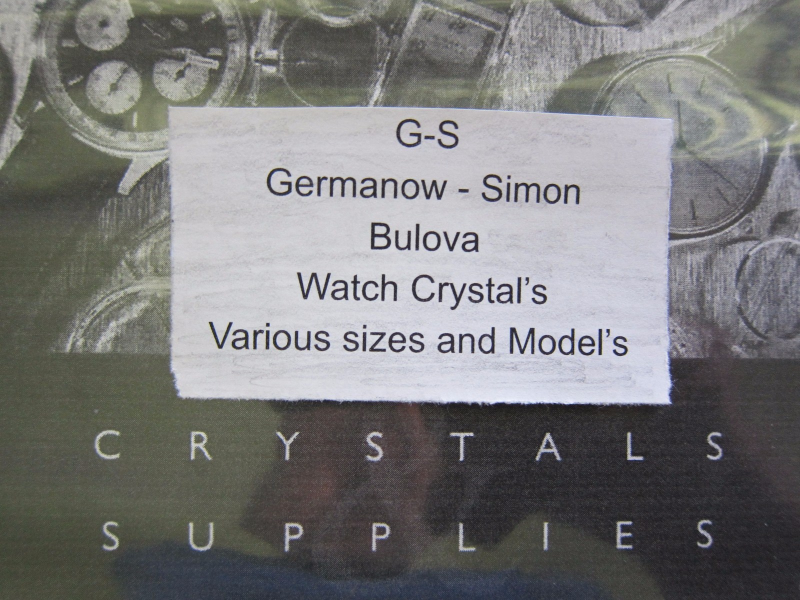 NOS (G-S) Replacement Watch Crystal for Vintage Bulova Wristwatches