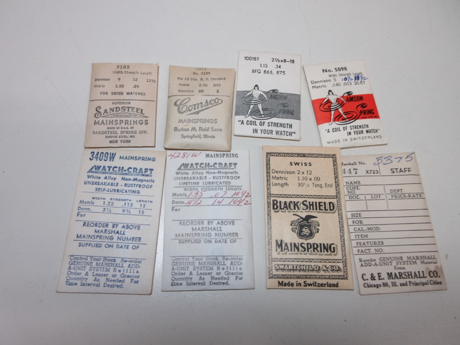 VINTAGE LOT OF 75 WATCH MAIN SPRINGS WATCHMAKER REPLACEMENT PARTS ASSORTED # 11