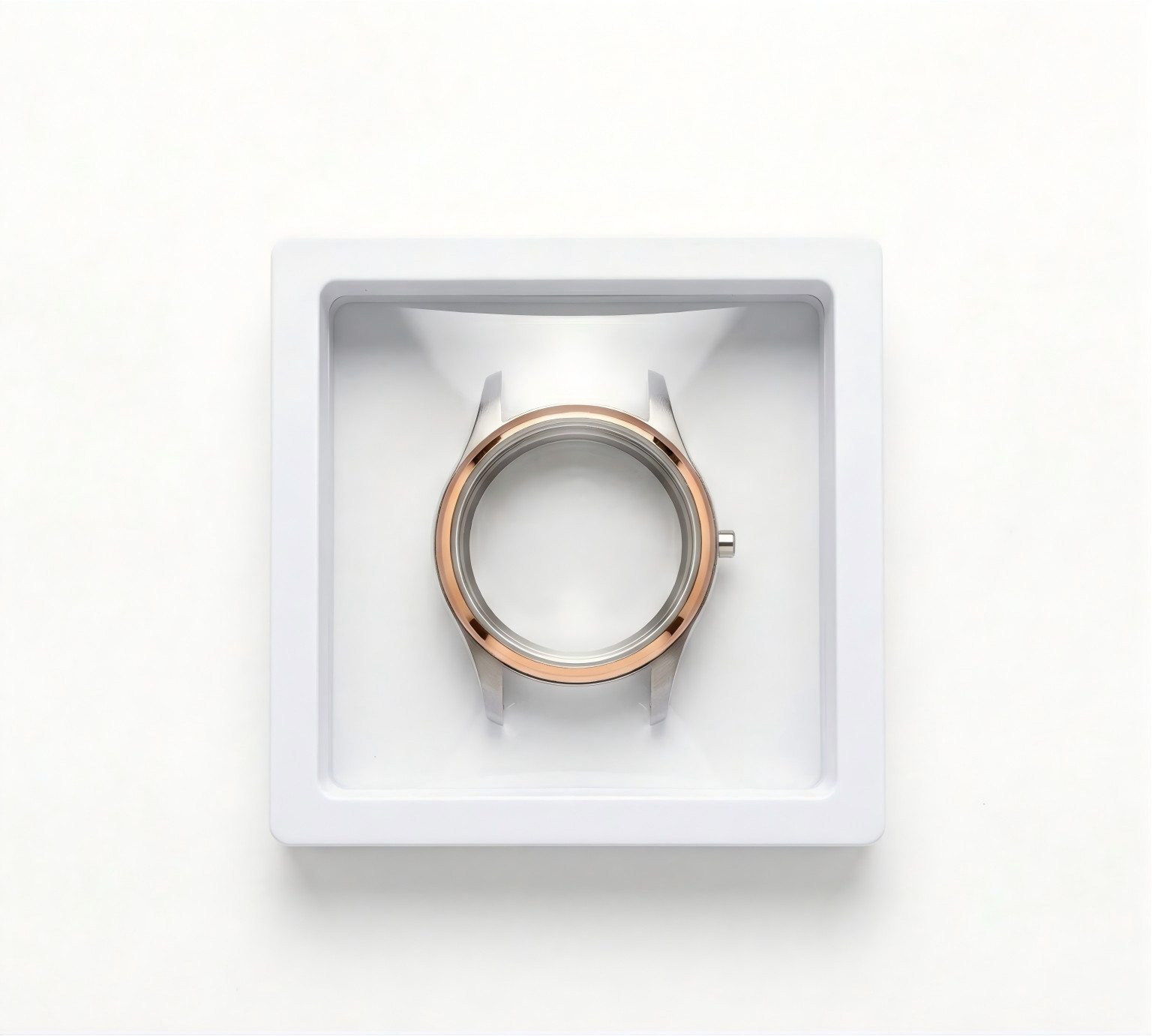 31.5mm Glass back cover waterproof ring Silver & Rose Gold Watch Case for 2015