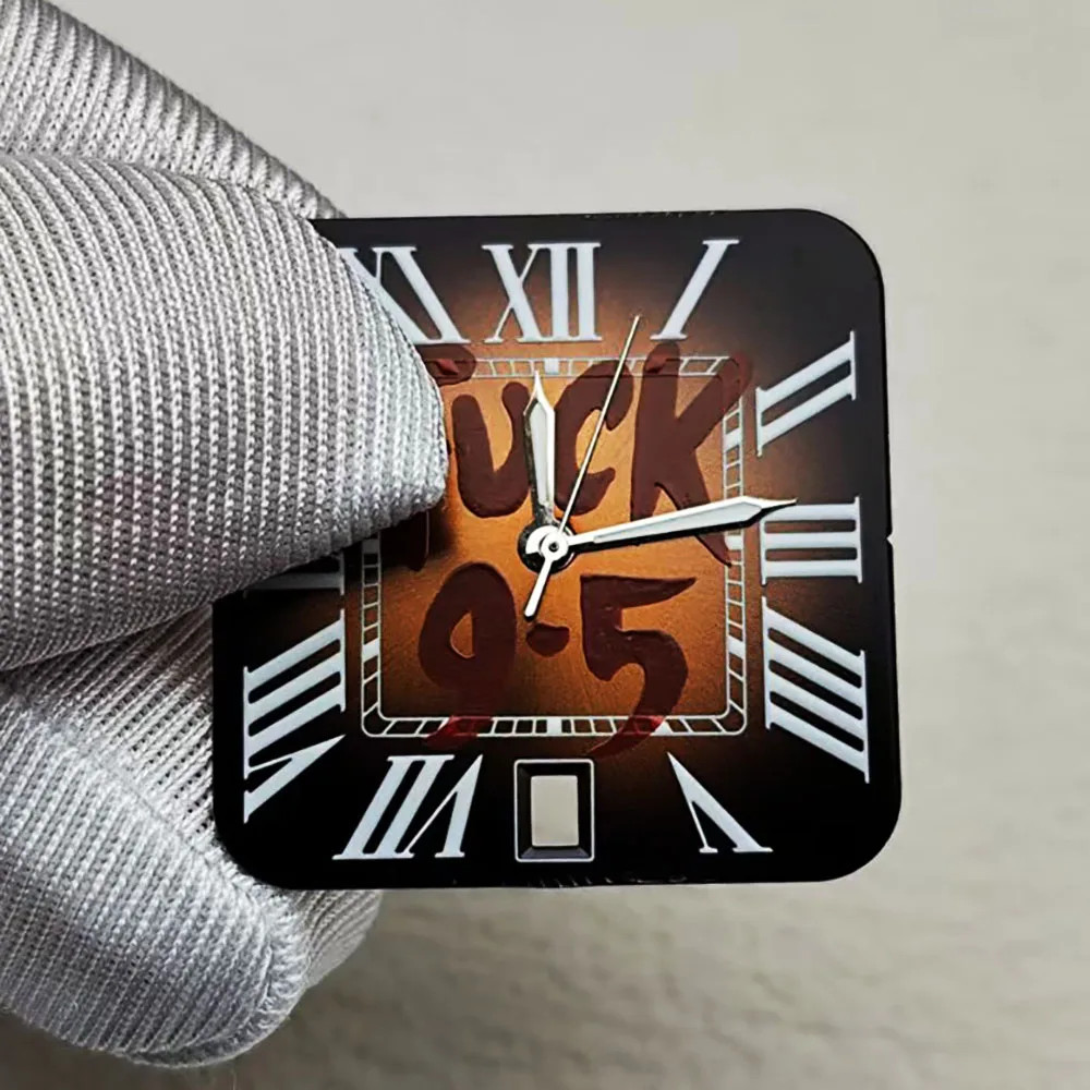 27mm Watch Dial Square Roman Numeral Men Face Design For NH35 Movement Parts