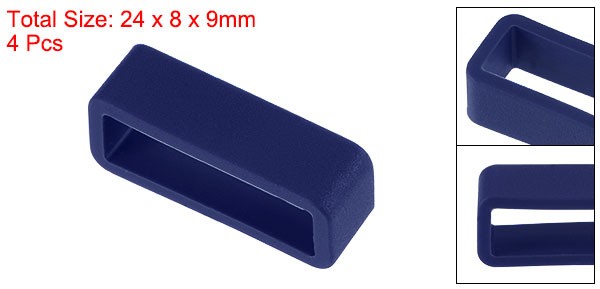 Watch Band Strap Loops Silicone for 20mm Width Watch Band, Deep Blue 4 Pcs