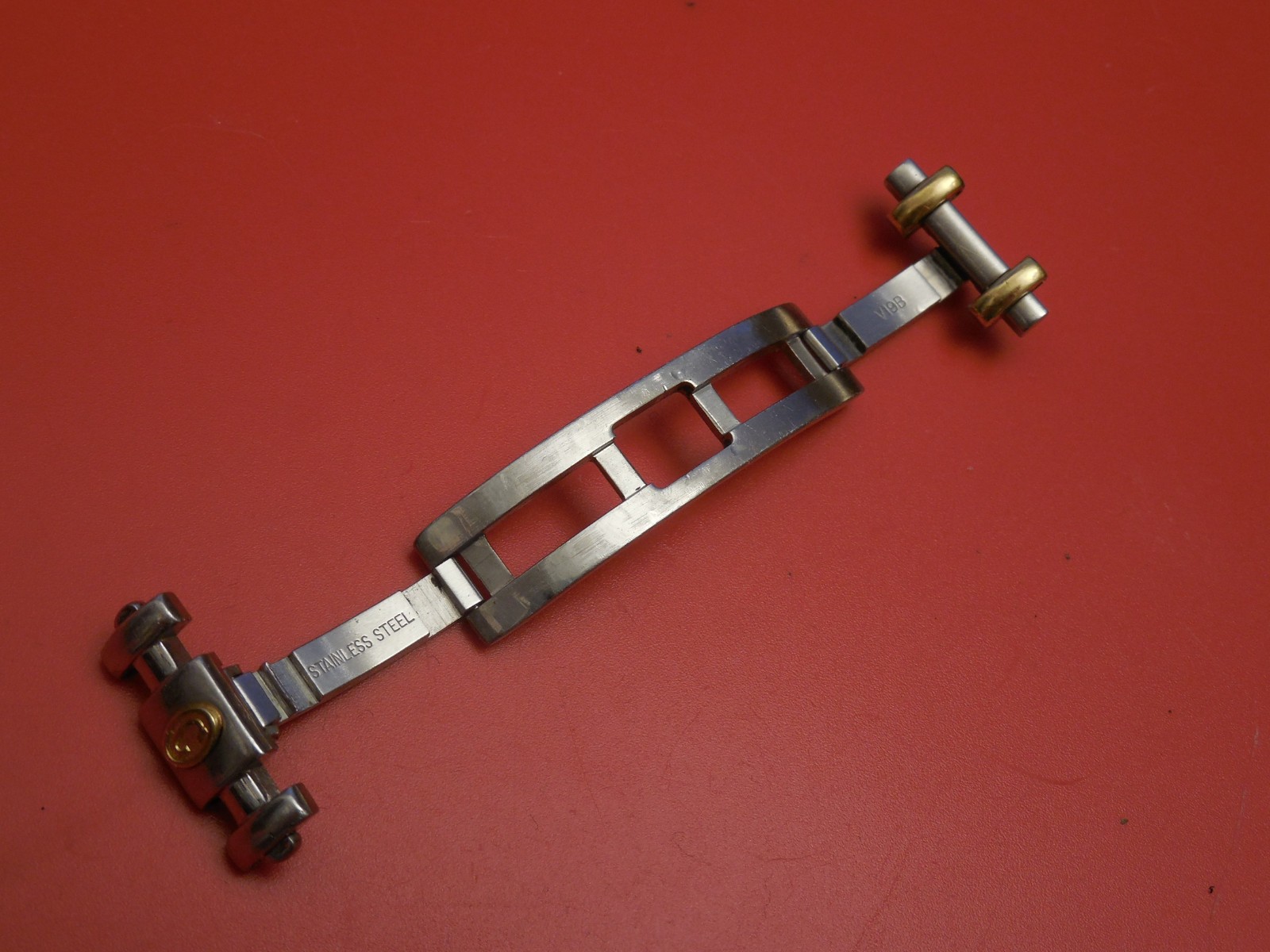 GENUINE CONCORD 18K / STEEL SARATOGA STRAP BAND BRACELET 18MM DEPLOYMENT BUCKLE