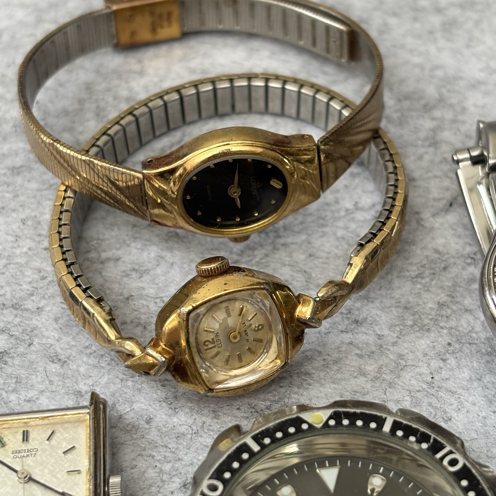 Broken Vintage Watch Parts Lot – Lorus Seiko Boca Classics Timex Armitron