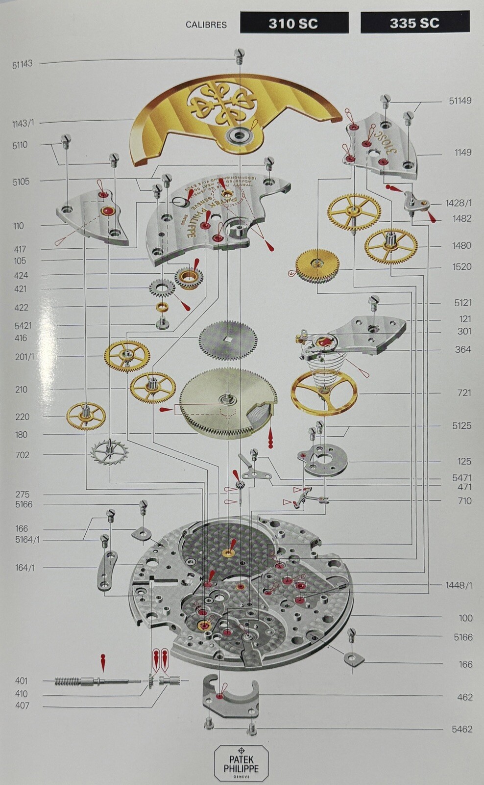 Genuine Patek Philippe Watch Movement Caliber 310 SC Part 180 Barrel Complete