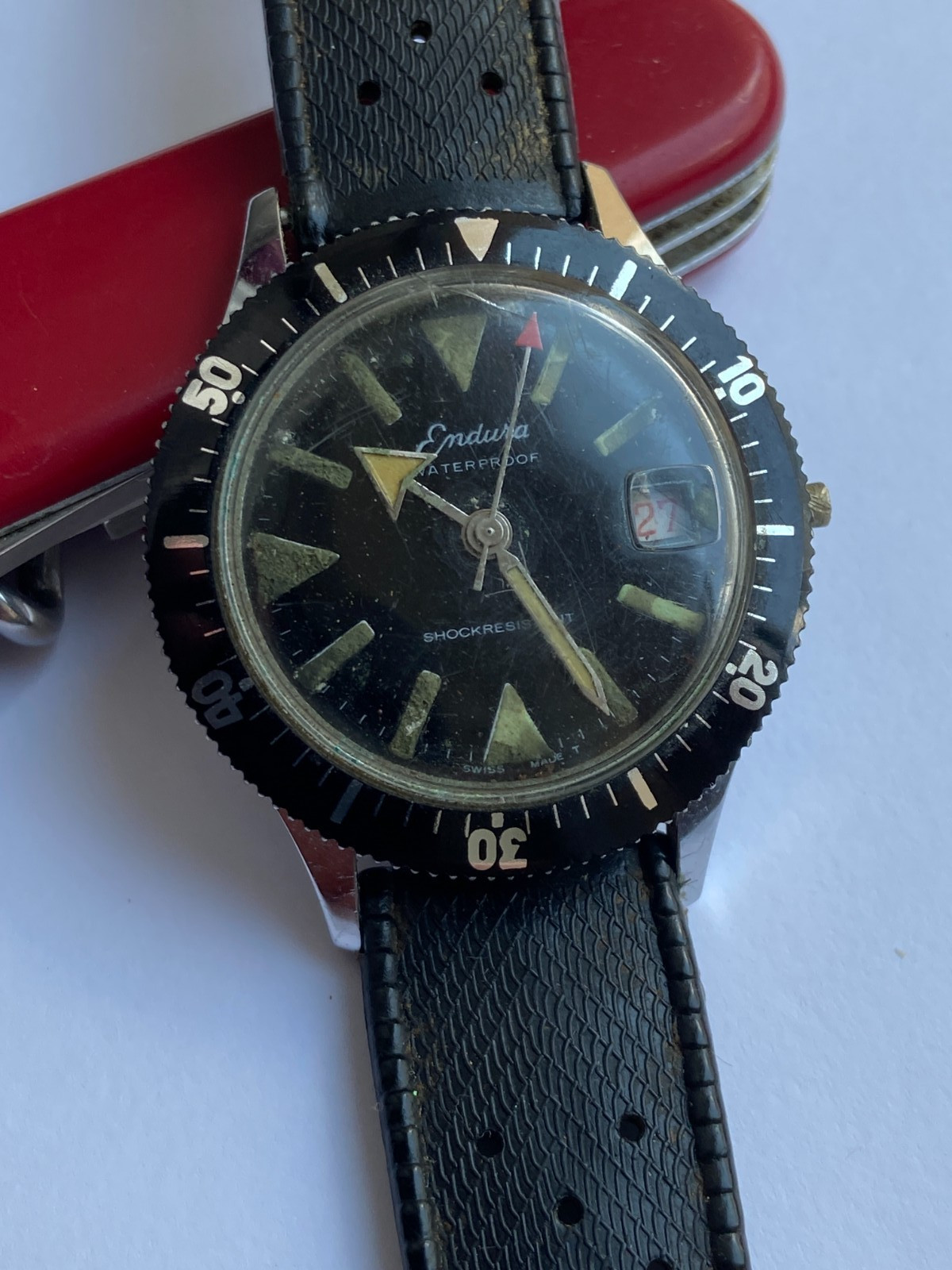 VINTAGE MEN WRIST WATCH SALE FOR PARTS DIVER ENDURA DATE CAL. EB 8800 1 JEWEL