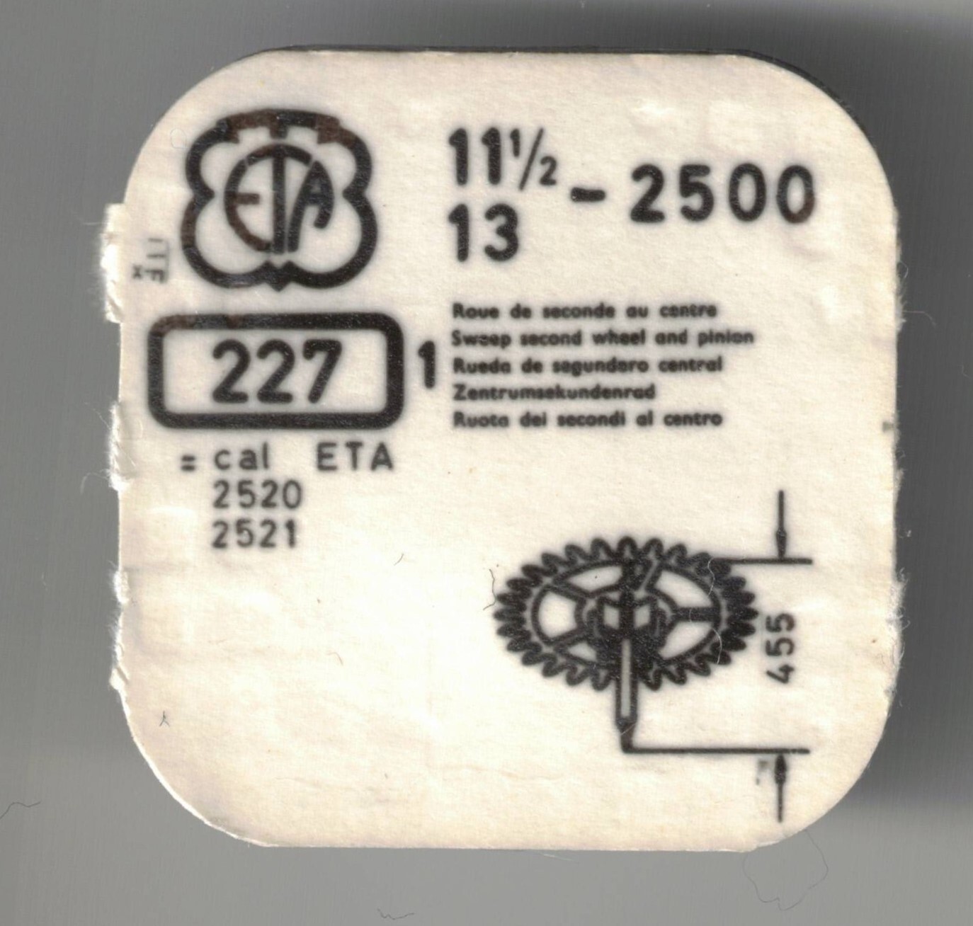 ETA Movement Parts: Balance Staffs, Wheels, Etc. by Part Number [Drop-Down List]