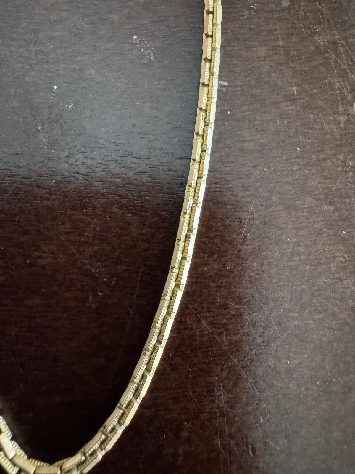VINTAGE 14.5 INCH SIMMONS POCKET WATCH CHAIN YELLOW GOLD FILLED