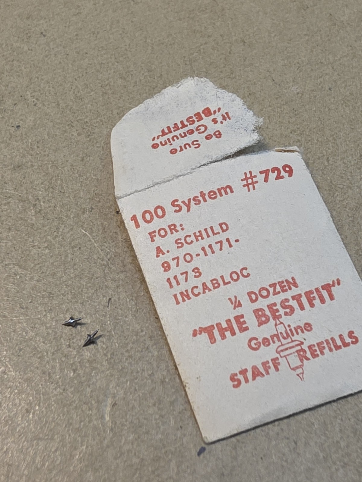 Lot Of 2 NOS Bestfit 100/729 Incabloc Balance Staffs For AS 970-1171-1173