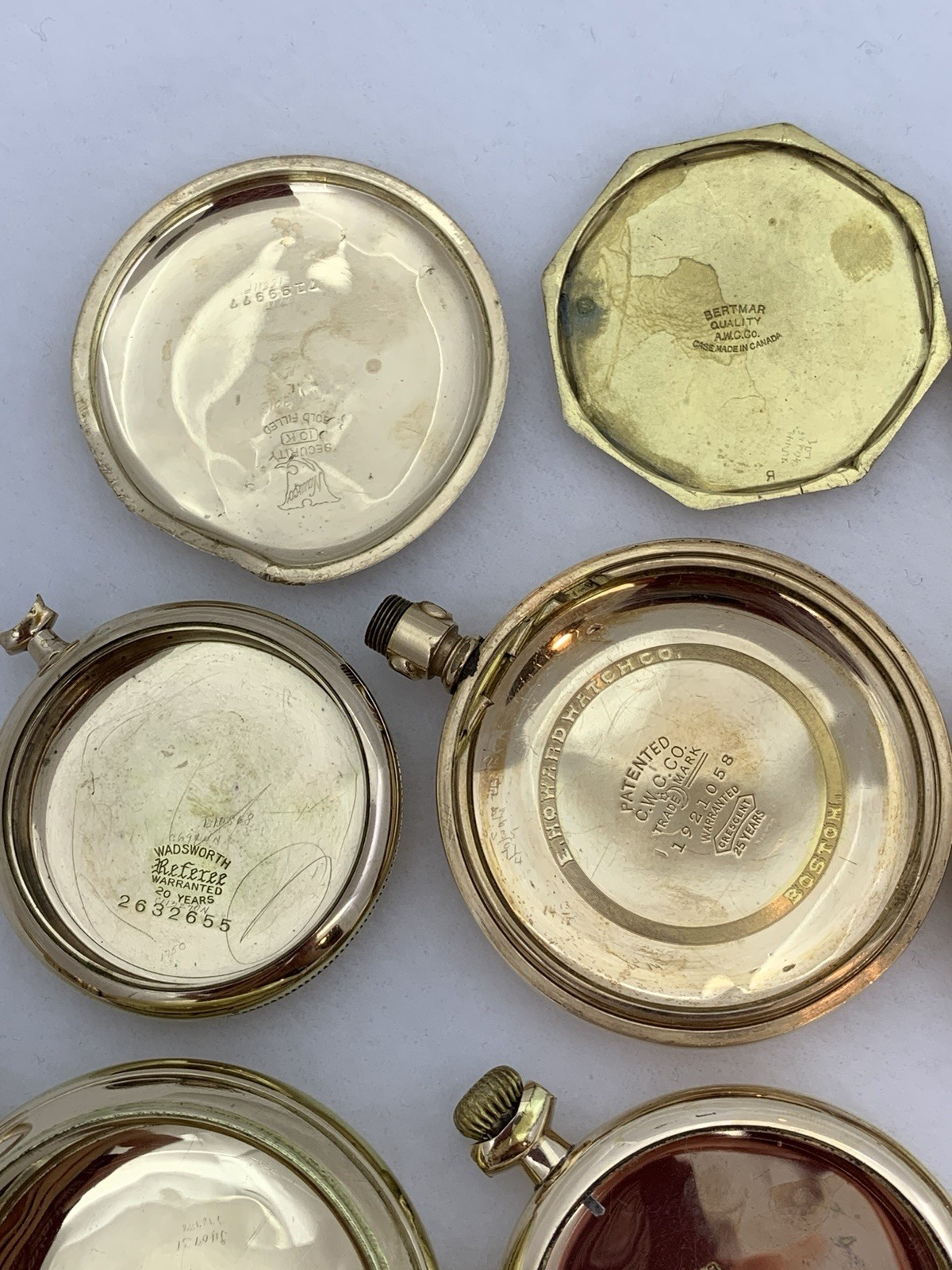 609 GRAMS Gold Filled RGP Plate Pocket Wrist Watch Case Scrap Lot & Other Pieces