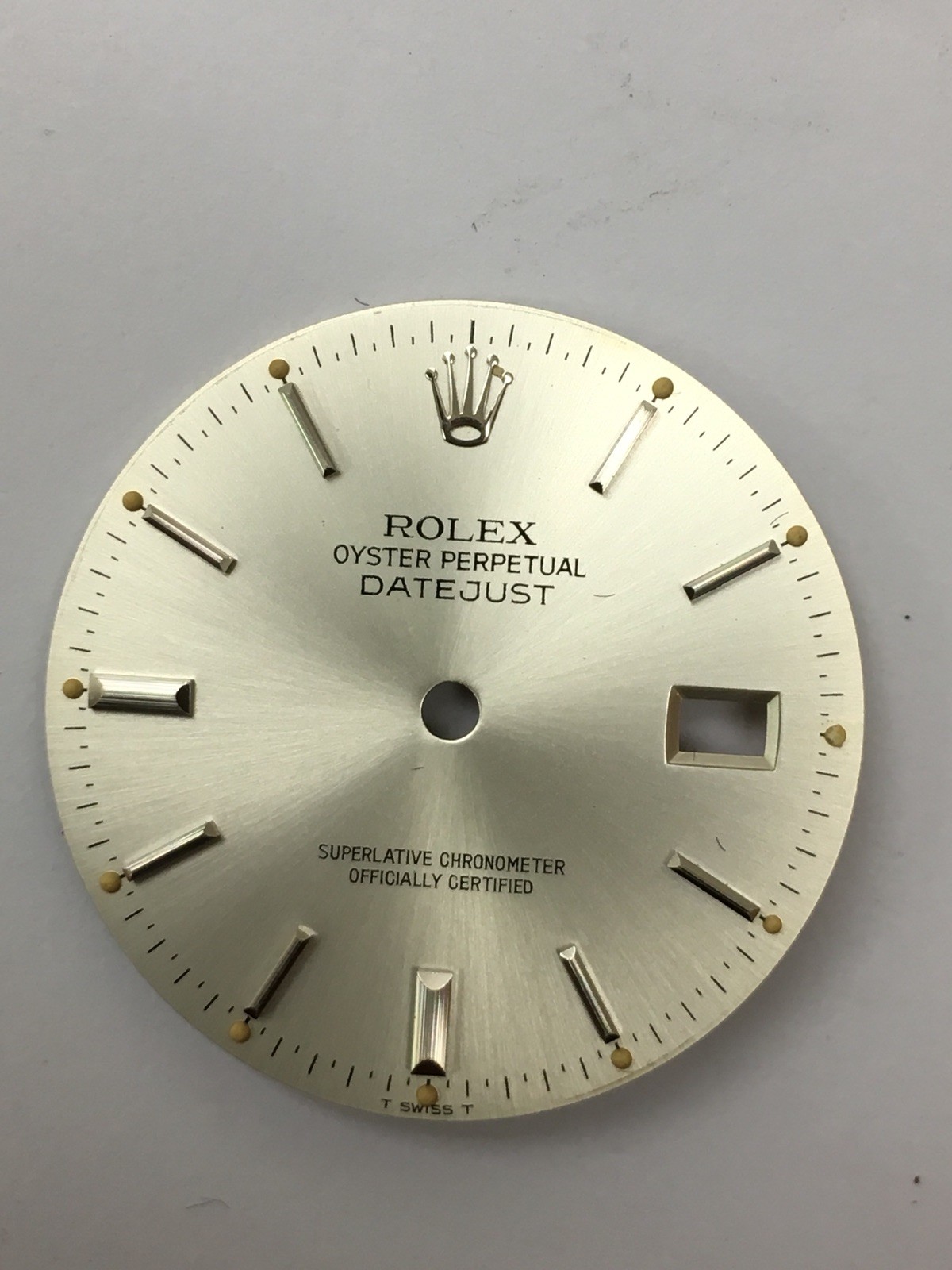 Rolex Gent’s dial Oyster Perpetual DATE JUST SILVER/GREY & Hands factory finish