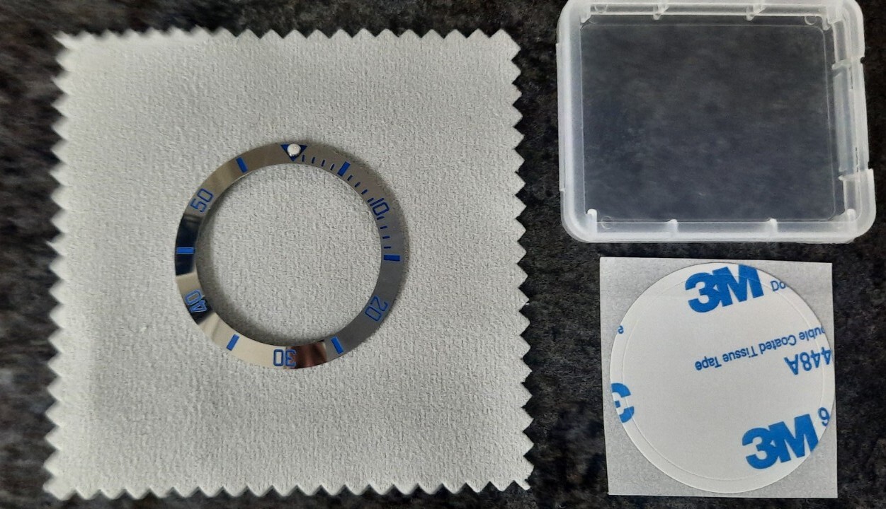 38mm Bezel insert Mirrored Silver And Blue For Divers Watch Seiko SKX SRPD Mod