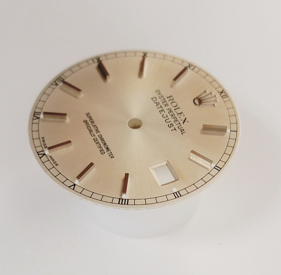 Genuine Rolex Dial DateJust 36mm Silver WG Stick RR 16014-16220, 16240, 16244