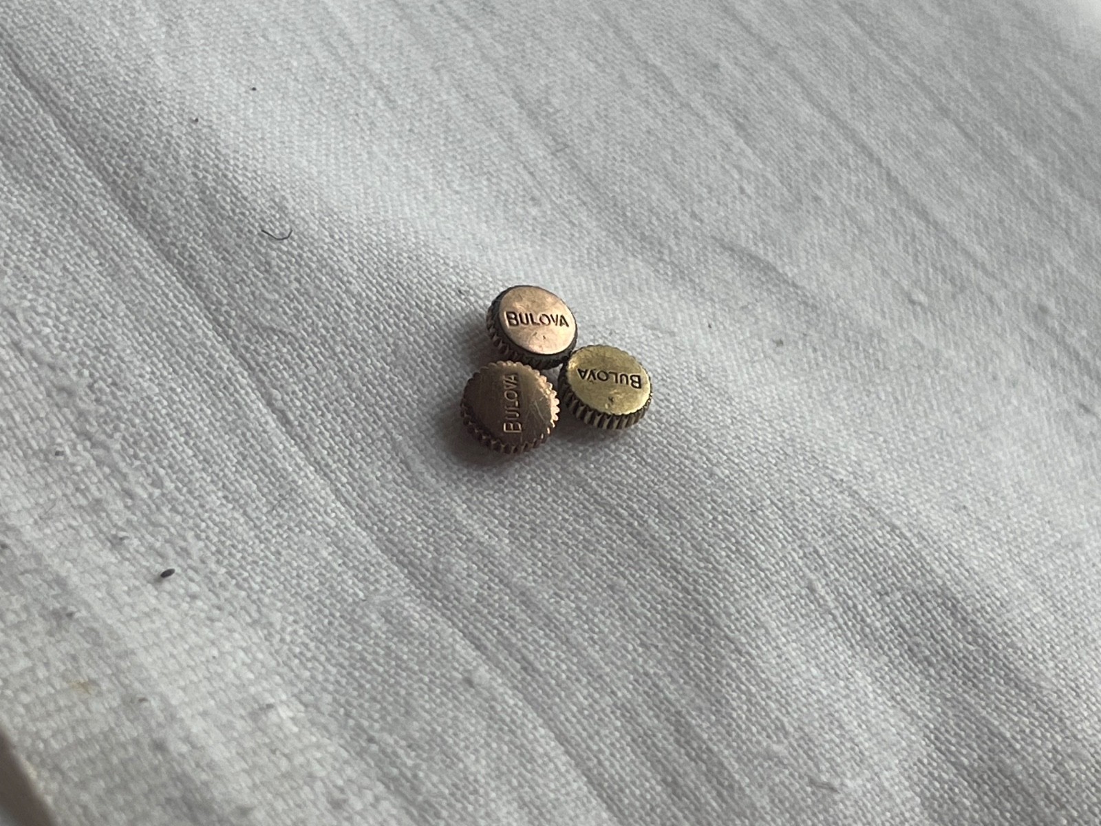 Kit of 3 original yellow gold filled 5mm crowns for Bulova watch