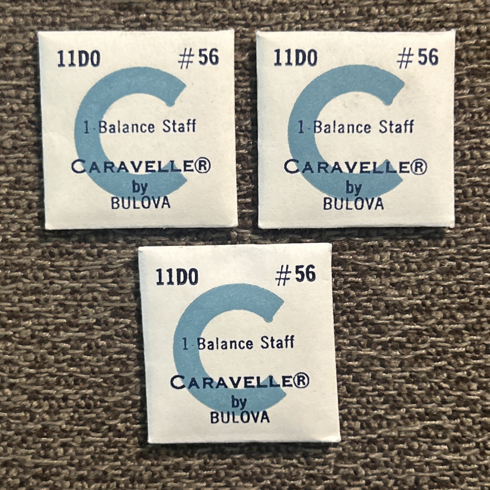 Vintage CARAVELLE By Bulova 11D0 #56 Balance Staff Sealed NOS, Lot Of 3